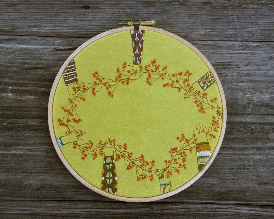 Embroidery Art Wall Hanging Hand Dye Vintage Fabric the Etsy