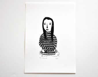 Long Arms - original art gocco screenprint