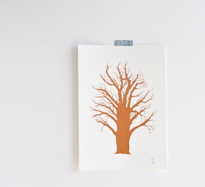 Wisdom Tree Original Art Screen Print Tree Art Home Decor Etsy
