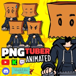 Animated PNG Tuber Model: Anonymous with 5 Expressions
