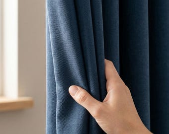 Heavyweight Linen Curtains, Custom Wide Drapery for Living Room and Bedroom, 28 Colors
