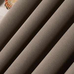 100% Blackout Custom Linen Curtains for Bedroom, Extra Wide Greige Thermal Drapes for Living Room, Multiple Hanging Styles & Colors