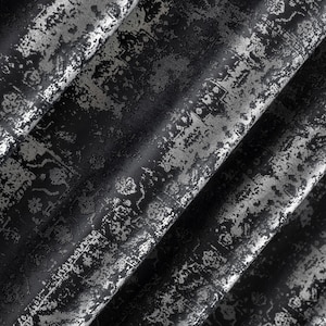 Luxurious Silver Gilded Black Velvet Curtain, Velvet Drapes for Livingroom & Bedroom, 24 Color Options, Made to Order Custom Curtain Panels