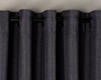 Cortinas de lino 100% opacas, cortinas extra anchas a medida para oscurecer habitaciones, ideales para dormitorio y sala de estar, disponibles en 19 colores y múltiples estilos de colgado.