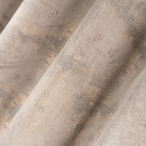 Luxury Velvet 100% Blackout Curtains, Boho Textured Drapes with Gold Accents, Custom Extra Long Velvet Drapes for Bedroom & Living Room