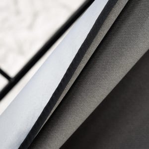 100% Blackout Linen Curtain Panel in Medium Grey, Custom Size Drapes for Bedroom & Living Room, Multiple Hanging Styles, 28 Color Options
