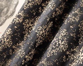 100% Blackout Damask Curtains, Custom Made Jacquard Drapes, Luxury Baroque Curtain Panels for Living Room & Bedroom