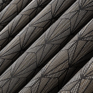 100% Blackout Geometric Jacquard Curtains, Extra Wide Custom Modern Drapes for Living Room & Bedroom, Multiple Hanging Styles