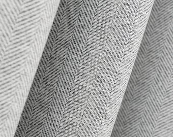 100%遮光ヘリンボーンカーテン、リビングルームと寝室用のカスタムメイドリネンドレープ、複数の色と吊り下げスタイル