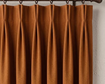 Pinch Pleat Linen Curtains, Custom Heavyweight Linen Drapery, Blackout or Cotton Lined Window Panels