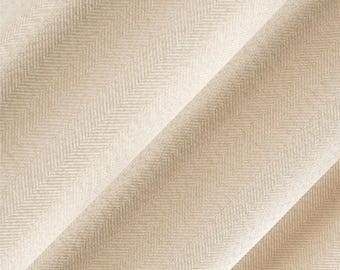Cream Herringbone Linen Curtain, Textured Tweed Drapes, Custom Made to Order Curtain Panels for Living Room & Bedroom