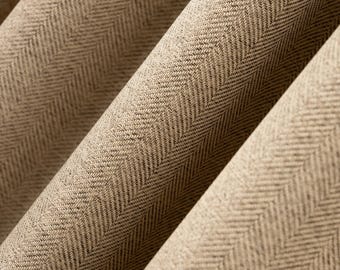 100% Blackout Herringbone Linen Curtains, Custom Handmade Triple Pinch Pleat Modern Drapes, Custom Colors and Hanging Styles