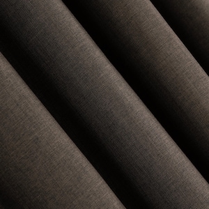 Extra Wide 100% Blackout Linen Curtain Panel, Dark Brown Thermal Insulated Heavy Drapes for Bedroom & Living Room, Multiple Hanging Styles