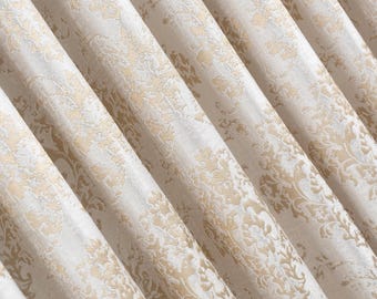 Jacquard Damask Pattern, Luxury Curtains for Bedroom and Livingroom, 4 Color Options, Custom Classic Curtains