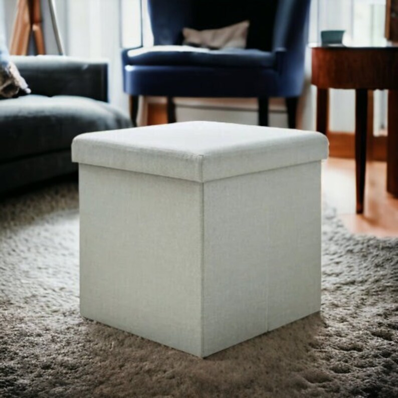 Sage Green Faux Linen Storage Box With Lid - Etsy
