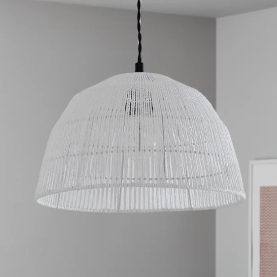 White Paper String Dome Pendant Light Shade - Etsy