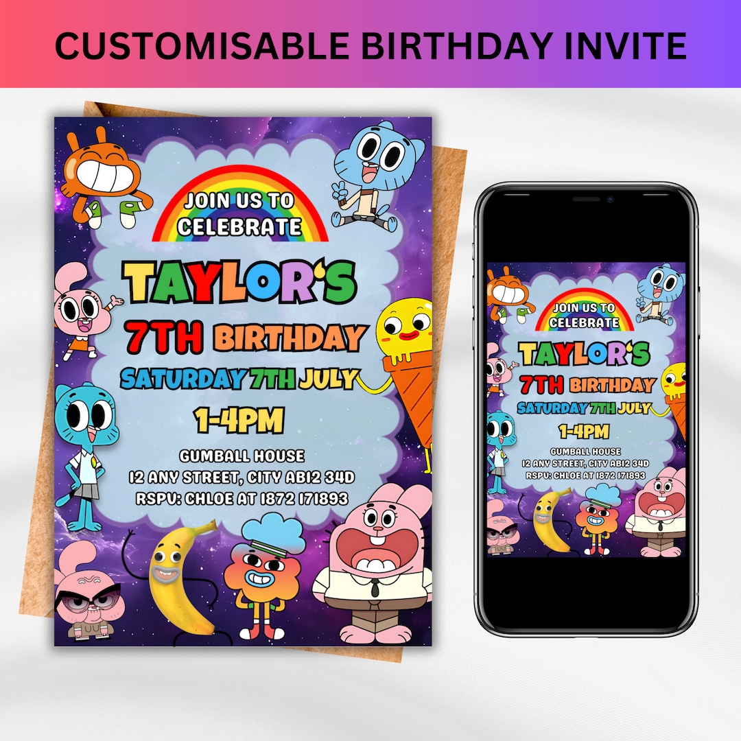 The Amazing World of Gumball Invitation the Amazing World of Gumball ...