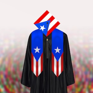 Puerto Rico Personalized Graduation Stole - Add Your Own Text and Images - Graduation Gifts, Graduation Sash, Custom Grad Stole