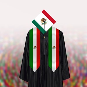 Mexico Personalized Graduation Stole - Add Your Own Text and Images - Graduation Gifts, Graduation Sash, Custom Grad Stole