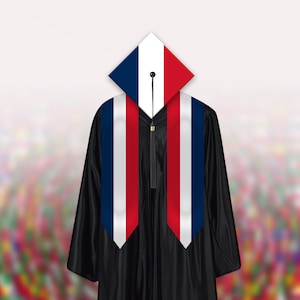 France Personalized Graduation Stole - Add Your Own Text and Images - Graduation Gifts, Graduation Sash, Custom Grad Stole