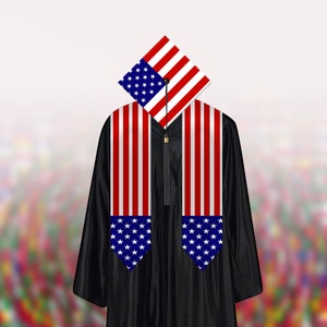 USA Personalized Graduation Stole - Add Your Own Text and Images - Graduation Gifts, Graduation Sash, Custom Grad Stole