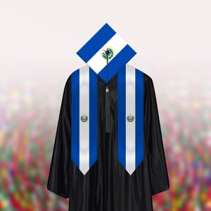 El Salvador Personalized Graduation Stole - Add Your Own Text and Images - Graduation Gifts, Graduation Sash, Custom Grad Stole