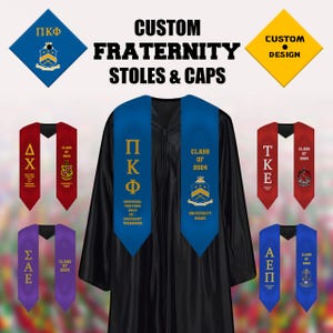 Custom Graduation Stoles/Sashes - Greek Life Fraternity/Sorority Stoles
