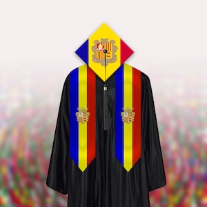 Andorra Personalized Graduation Stole - Add Your Own Text and Images - Graduation Gifts, Graduation Sash, Custom Grad Stole