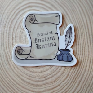 Arte de pegatinas de karma instantáneo de pergaminos de hechizos de DnD