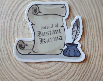 DnD Spell Scrolls Instant Karma Sticker Art