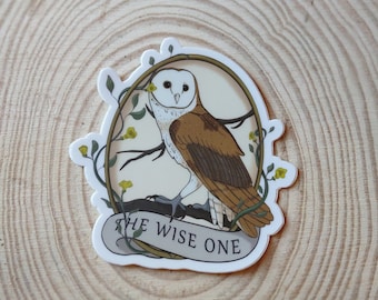 Owl Cameo Art Sticker - The Wise One