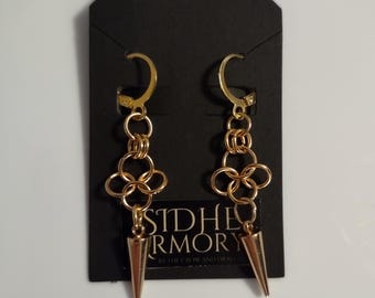 Gold Jumpring Design Dangle Elegant Punk Earrings
