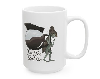 Coffee Goblin Cottagecore Original Art Ceramic Mug - 15oz