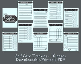 Downloadable Printable Self Care Skin Care Medication Tracker Daily Weekly Planner Planning Tracker Notes Organization
