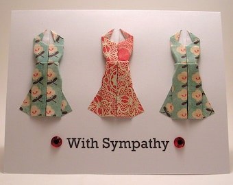 Origami Dress With Sympathy card (blue red)