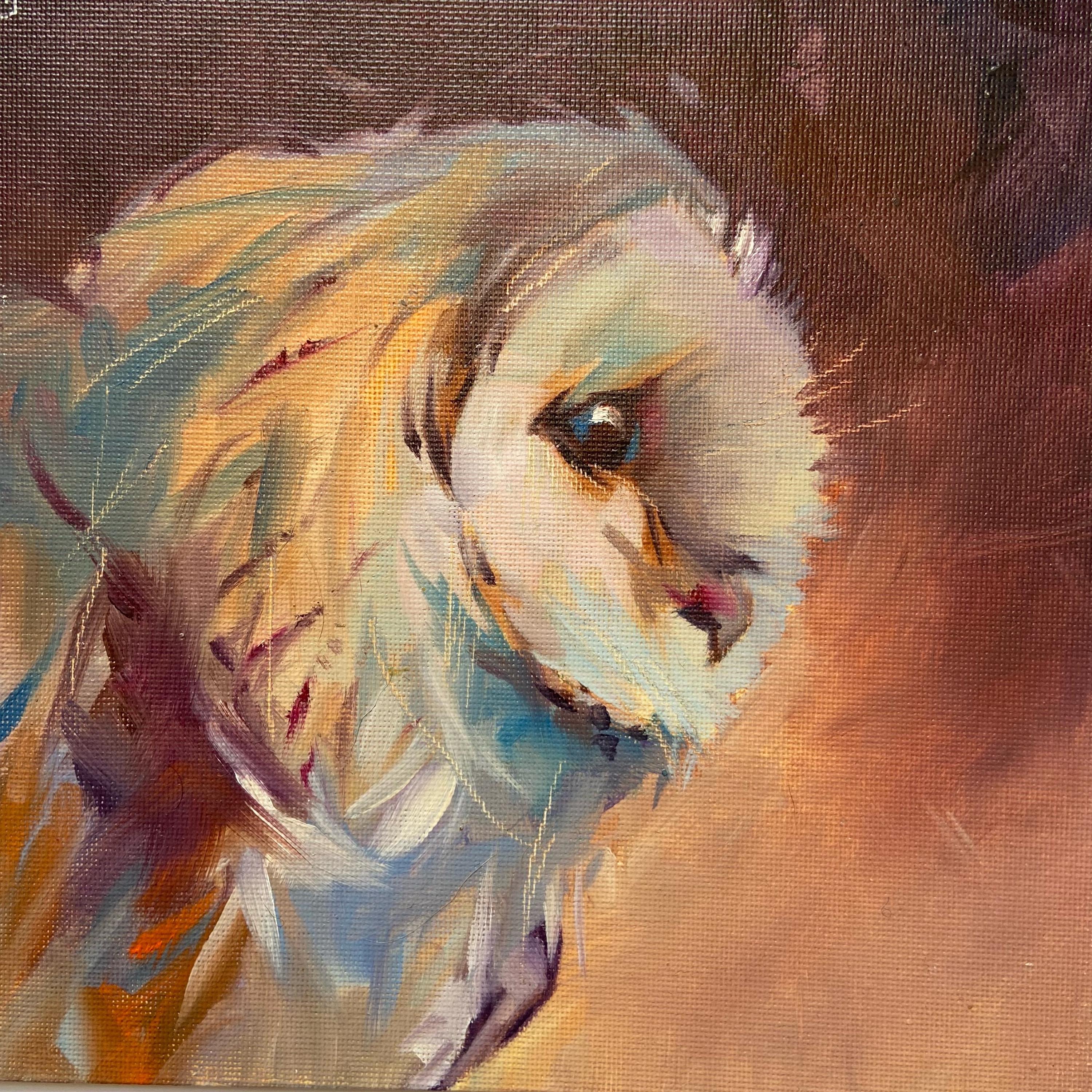 Original Owl Oil Painting 20x20cm Wildlife Art Gift for Owl and Bird Lovers