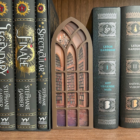Window View Booknook - Scenic Booknooks - Bookshelf Decoration - Fantasy, Dragons, Bloodmoon, Bookish Scenes - Bookish Items