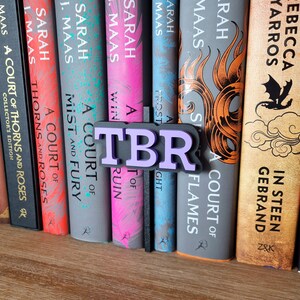 TBR Bookshelf Peek Out Sign - Bookshelf Decoration - Library Book Nook - Bookish Home Decor - Reader Book Lover Gifts image 5
