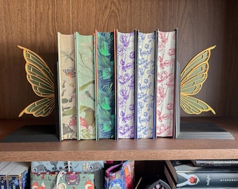 Fairy Wings Bookends - Bookshelf Decoration - Library Bookstands - Bookish Home Decor - Reader Book Lover Gifts
