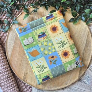 Sunflower Patchwork Booksleeve - Bookish Merch - Book Protection, Pouch - Summer Book Sleeve - Present - Bookworm Gift Ideas