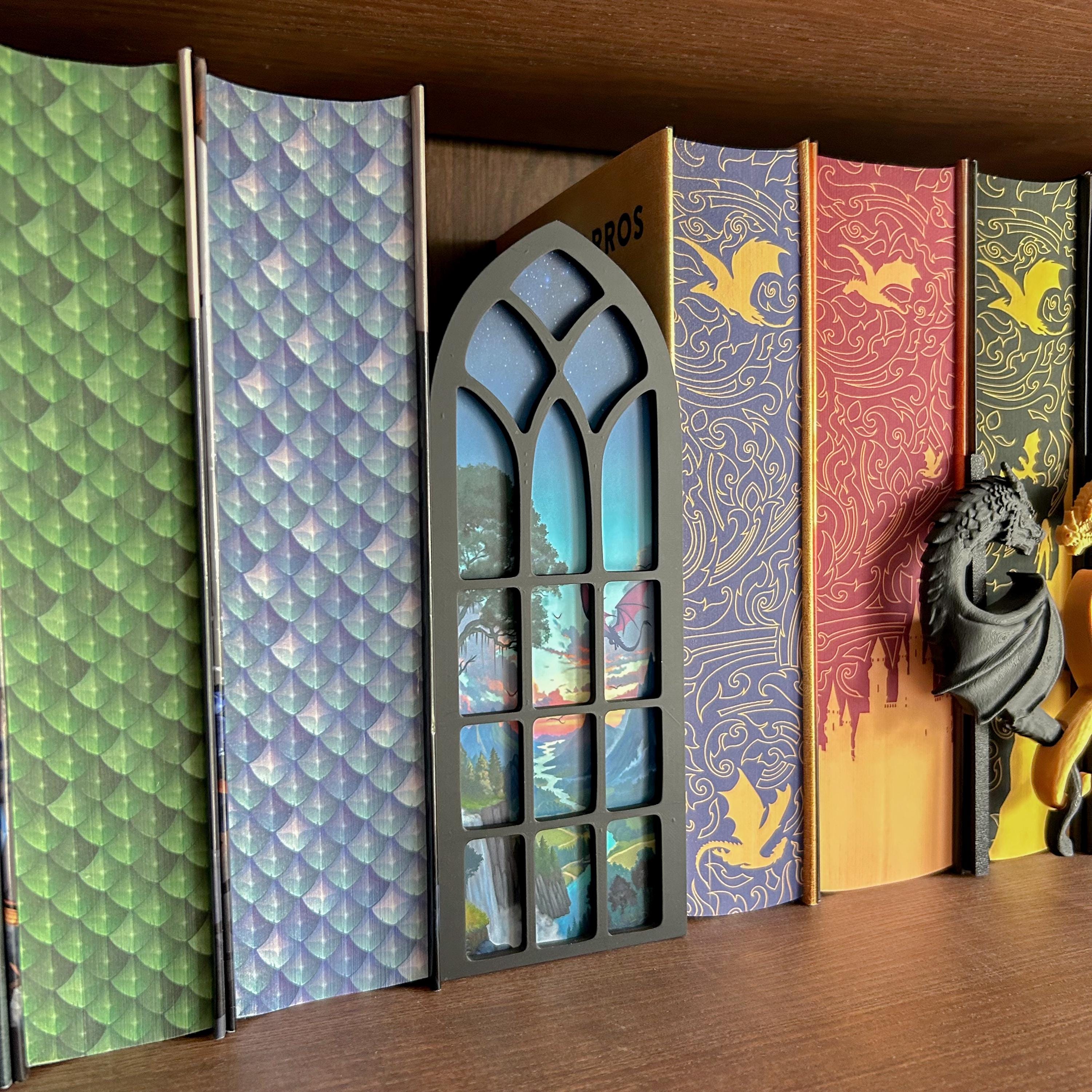 Window View Booknook - Scenic Booknooks - Bookshelf Decoration - Fantasy, Dragons, Bloodmoon, Bookish Scenes - Bookish Items