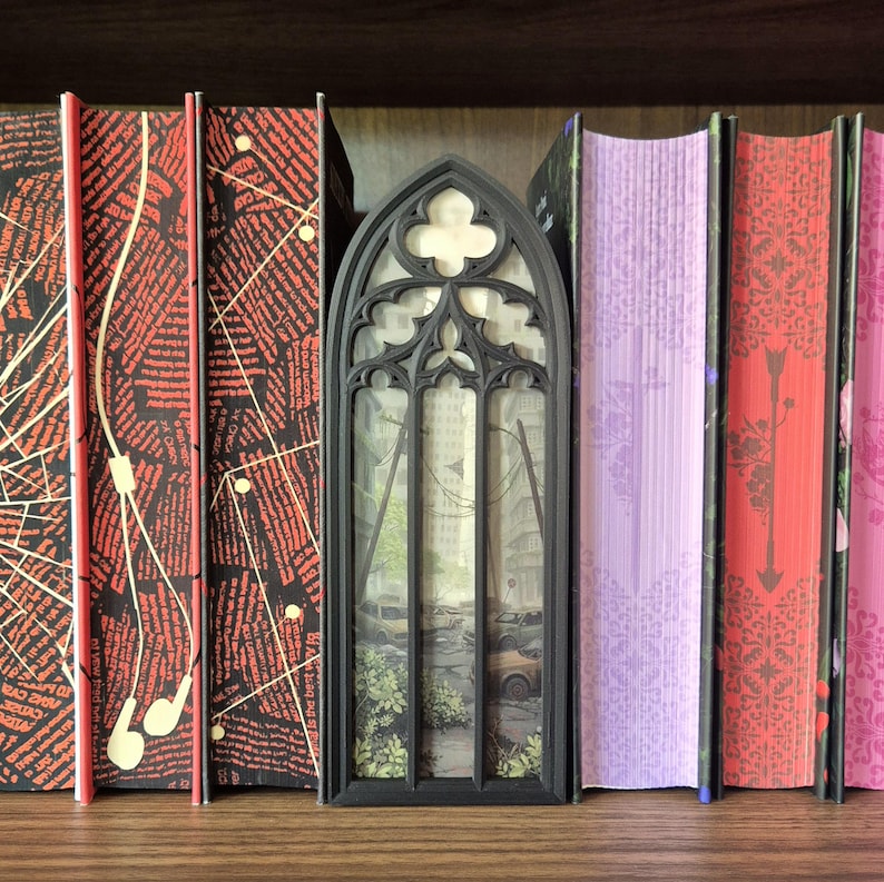 Window View Booknook - Scenic Booknooks - Bookshelf Decoration - Fantasy, Dragons, Bloodmoon, Bookish Scenes - Bookish Items image 15