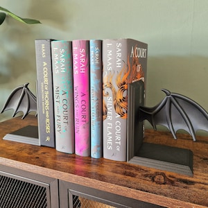 Bat Wings Bookends - Bookshelf Decoration - Library Bookstands - Bookish Home Decor - Reader Book Lover Gifts