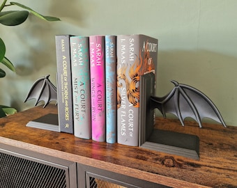 Bat Wings Bookends - Bookshelf Decoration - Library Bookstands - Bookish Home Decor - Reader Book Lover Gifts