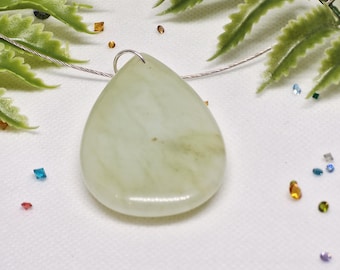 Sterling Silver Choker with New Jade Pendant