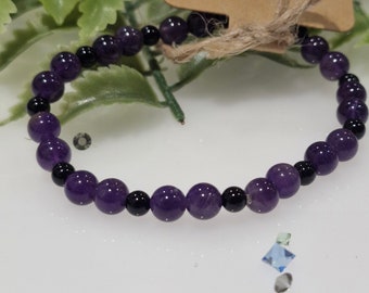 Amethyst & Onyx Bracelet