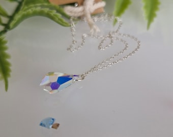 Sterling Silver & Swarovski Drop Necklace