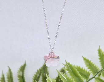 Sterling Silver & Swarovski Drop Necklace