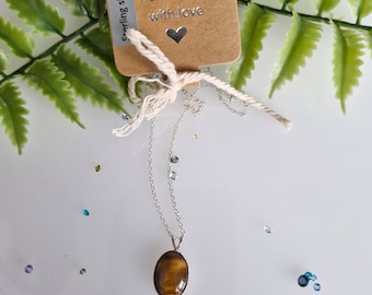 Tigers Eye Sterling Silver Necklace