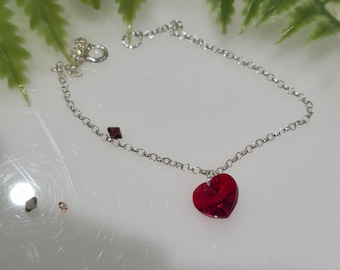 Sterling Silver and Swarvoski Heart Bracelet